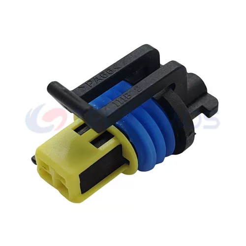 Waterproof IP66 Wire Harness Turn Signal Plug with Copper Contact and ABS/Nylon Housing for Car 2-Pin Female 15336024